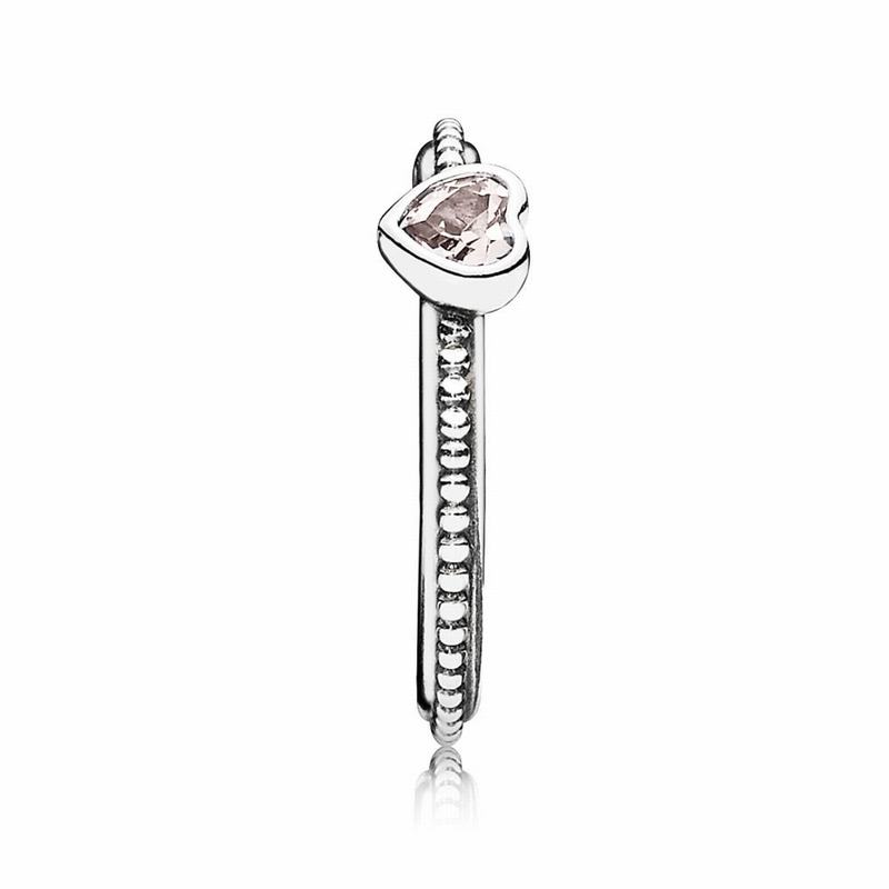 Pandora One Love Promise Ring Ireland - Sterling Silver/Pink/Synthetic Sapphire - 058421TYB